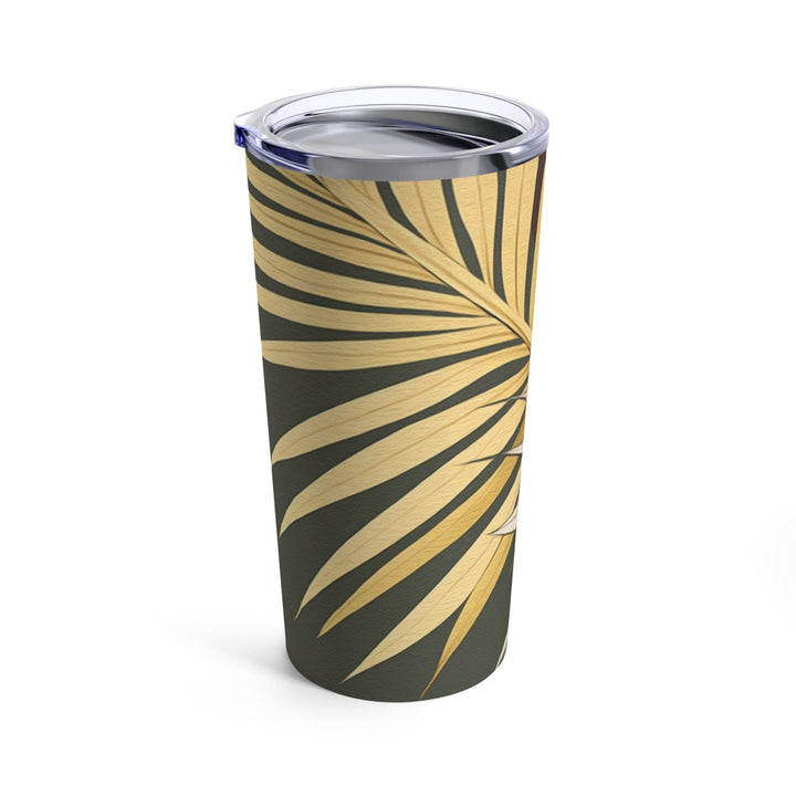 Insulated Tumbler 20oz Palm Tree Leaves Yellow And Green Illustration