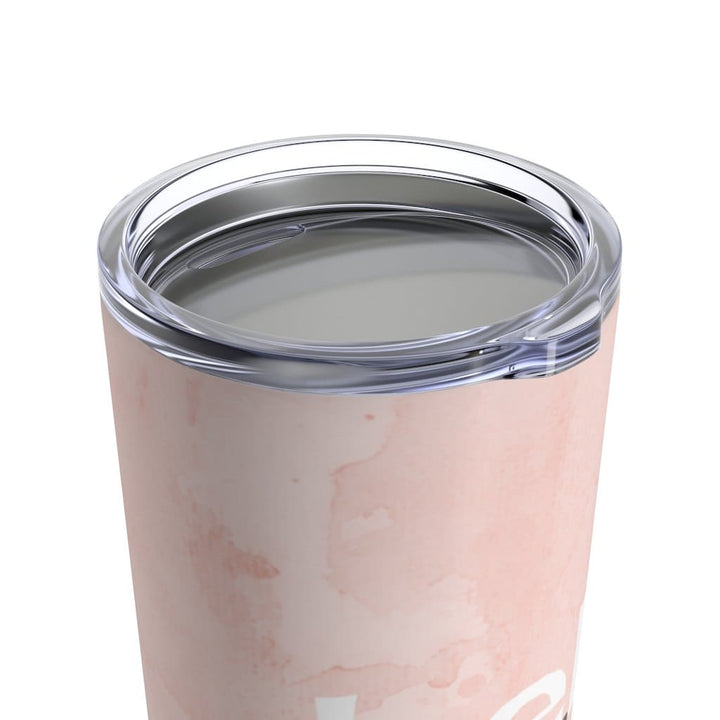 Insulated Tumbler - 20oz Peach Marble Hello Peace Travel Mug - Decorative