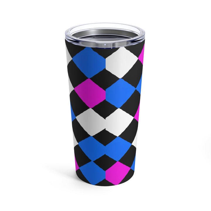 Insulated Tumbler 20oz Pink Blue Checkered Pattern - Decorative | Tumblers