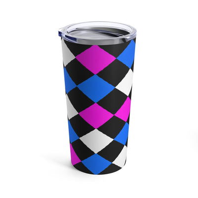 Insulated Tumbler 20oz Pink Blue Checkered Pattern - Mug