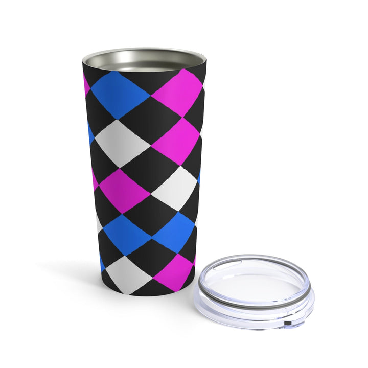 Insulated Tumbler 20oz Pink Blue Checkered Pattern - Decorative | Tumblers