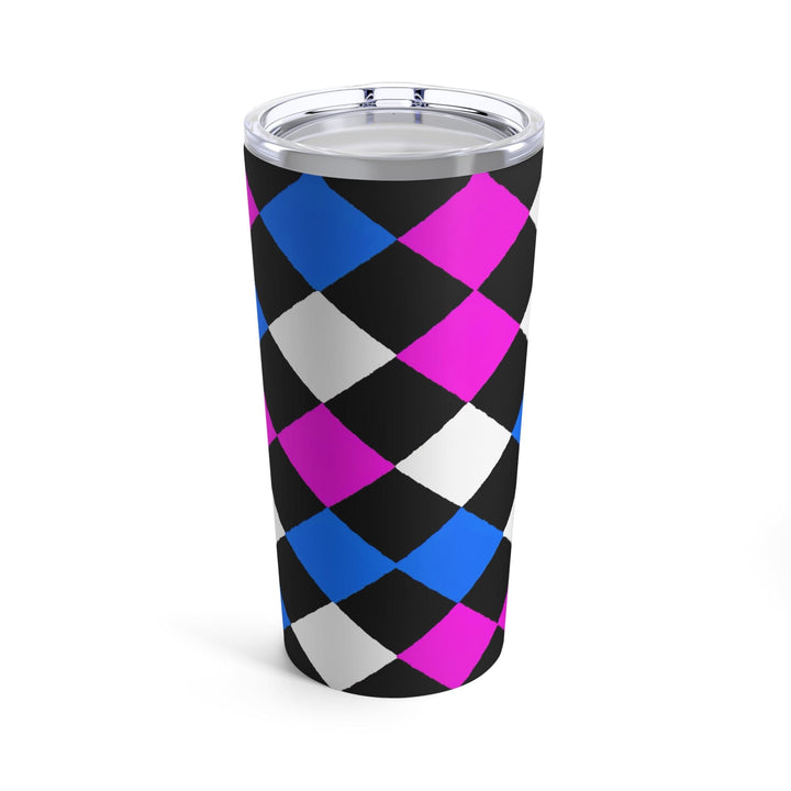 Insulated Tumbler 20oz Pink Blue Checkered Pattern - Decorative | Tumblers