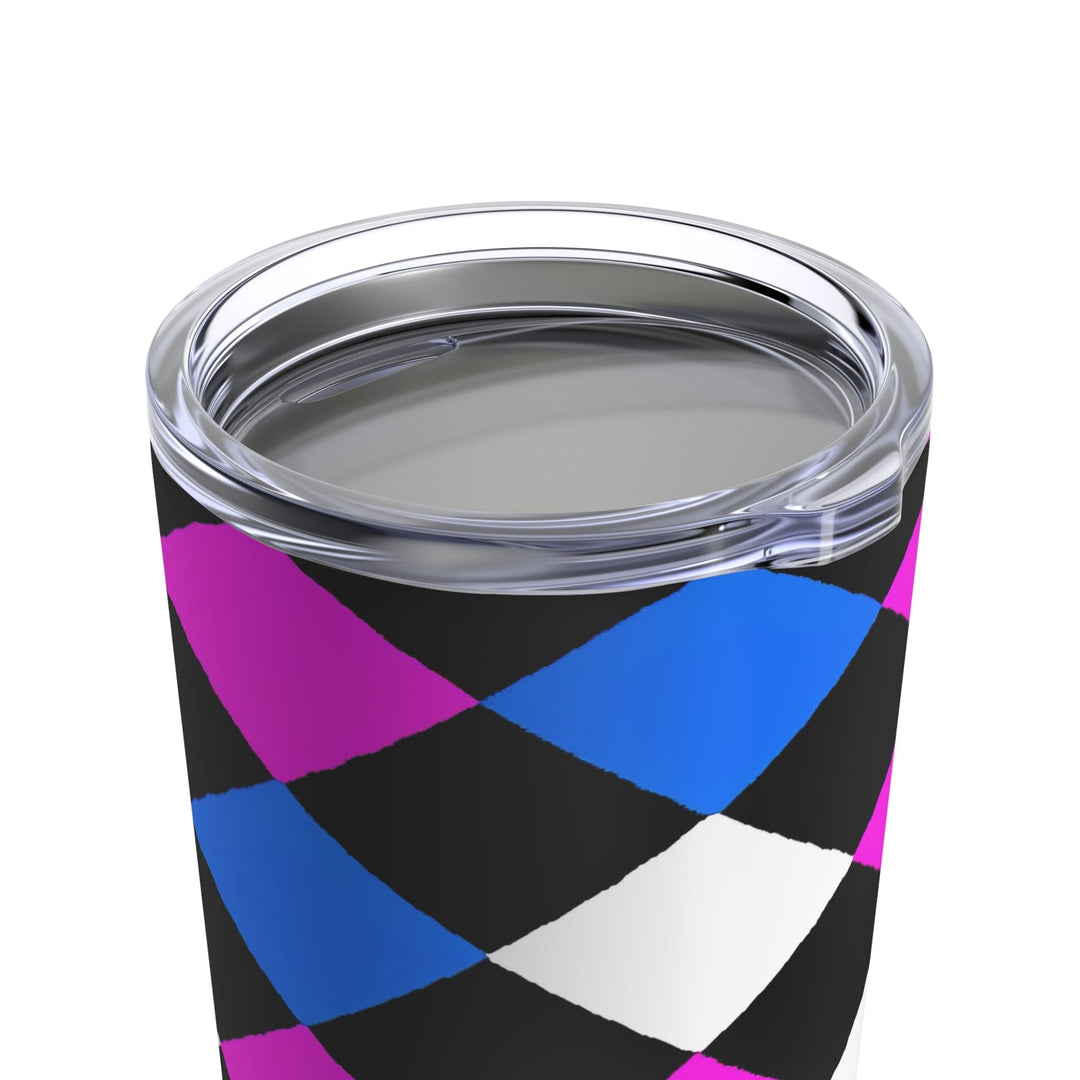 Insulated Tumbler 20oz Pink Blue Checkered Pattern - Decorative | Tumblers