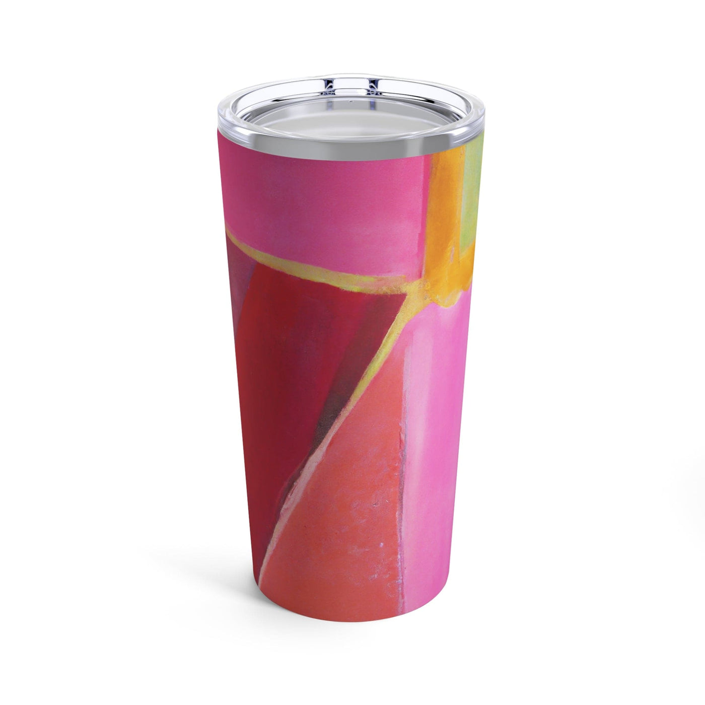 Insulated Tumbler 20oz Pink Mauve Red Geometric Pattern - Mug