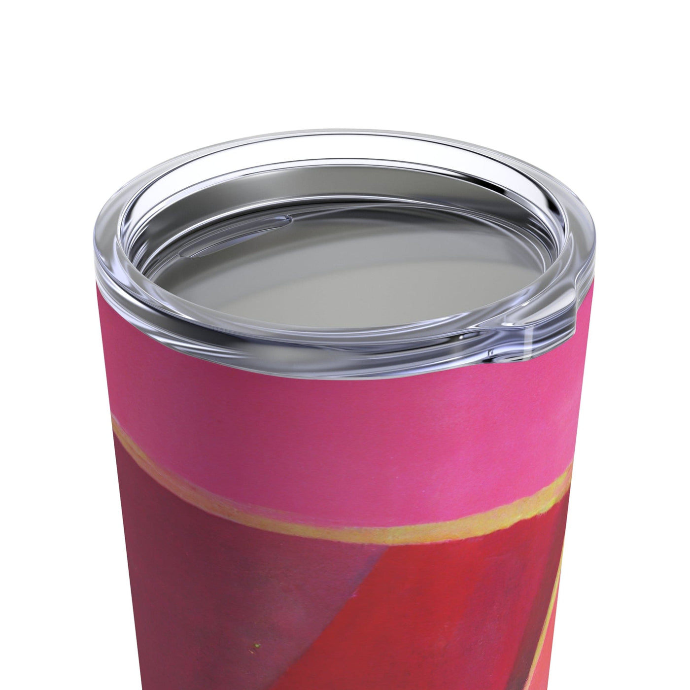 Insulated Tumbler 20oz Pink Mauve Red Geometric Pattern - Mug