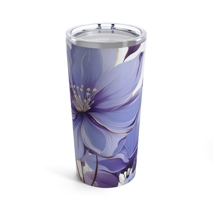 Insulated Tumbler 20oz Purple And Violet Botanical Blooms: Floral Illustration