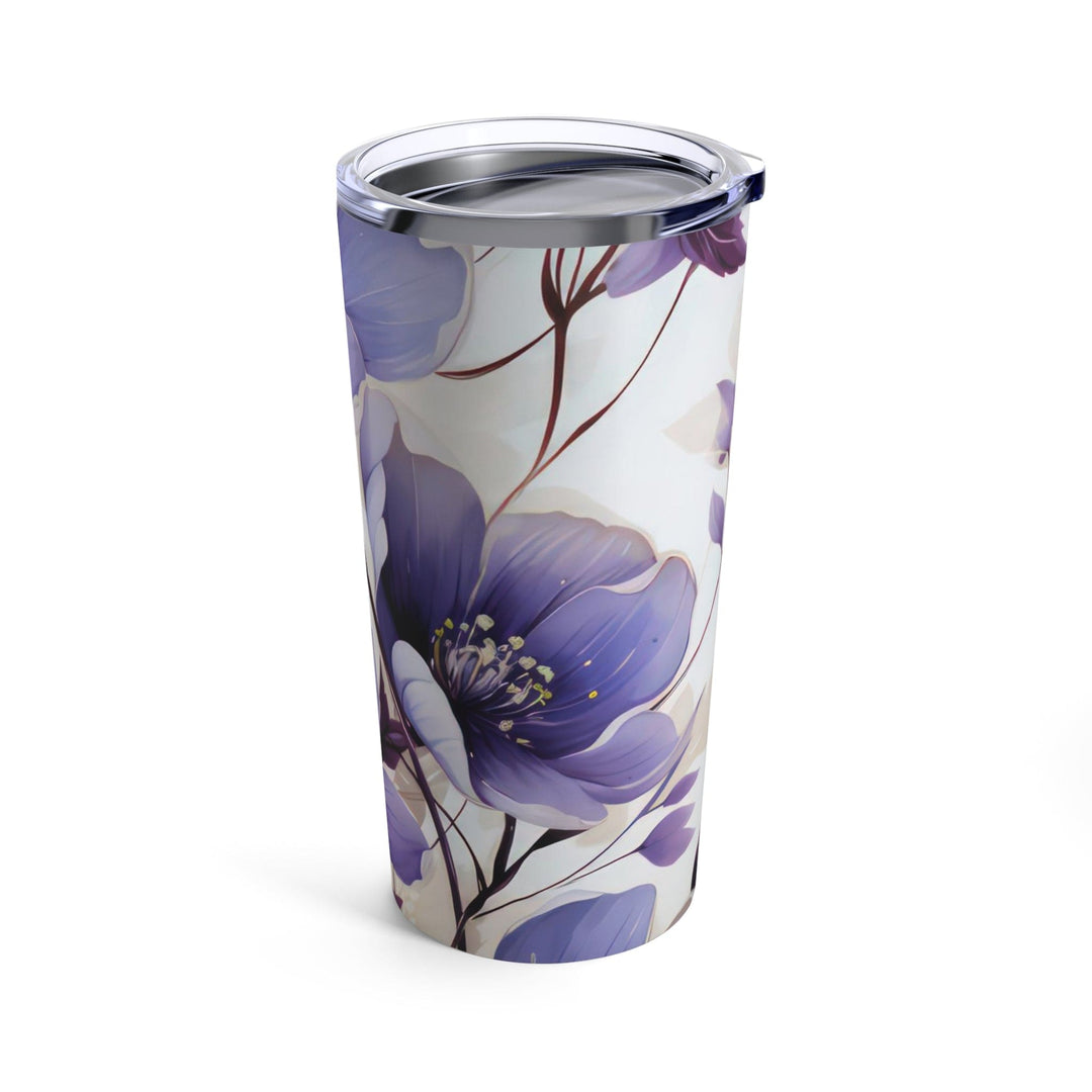 Insulated Tumbler 20oz Purple And Violet Botanical Blooms: Floral Illustration