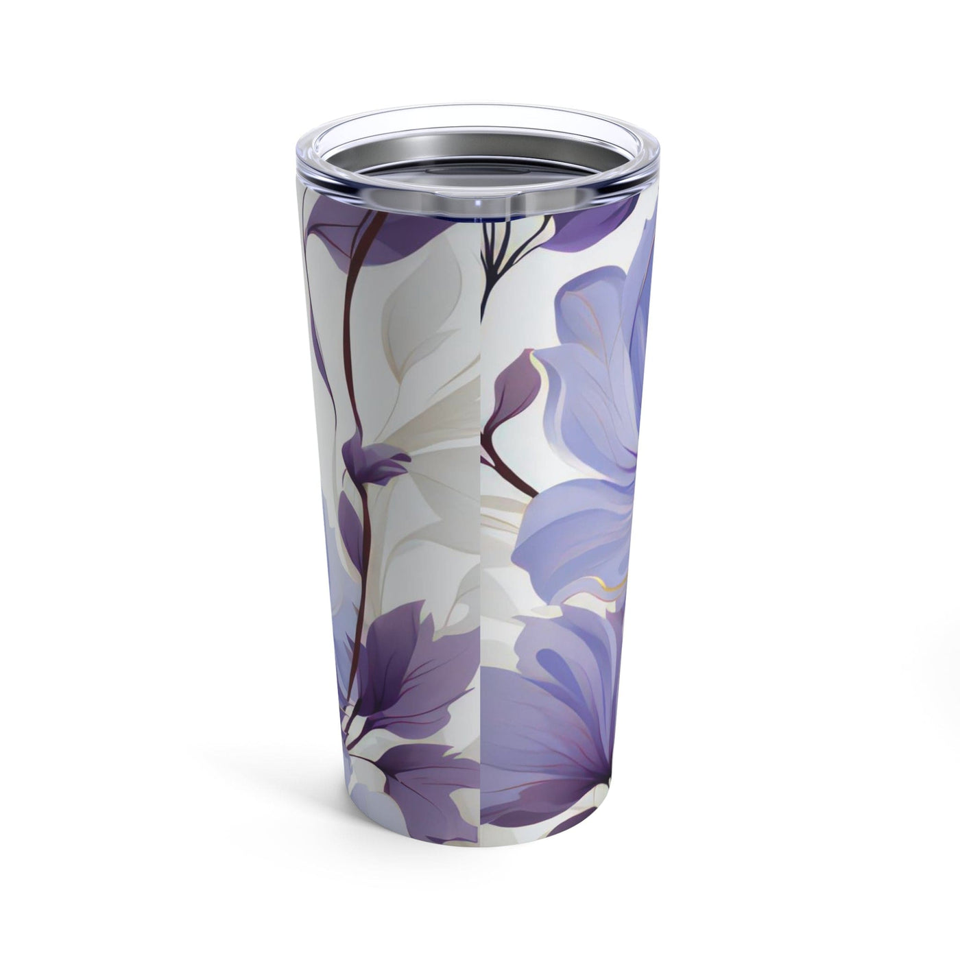 Insulated Tumbler 20oz Purple And Violet Botanical Blooms: Floral Illustration