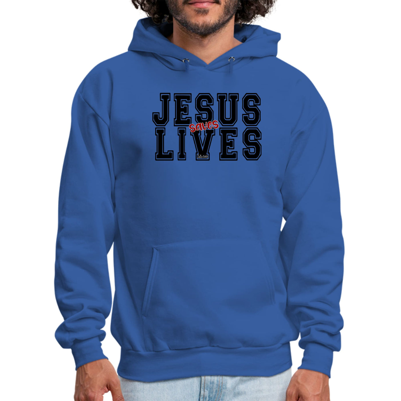 Jesus Saves Lives Black Red Illustration Graphic Hoodie - Unisex | Hoodies