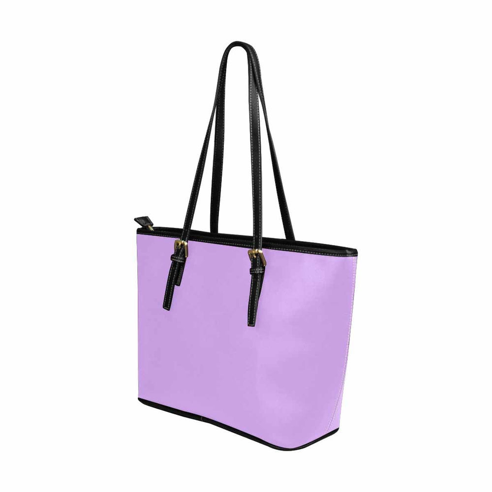 Large Leather Tote Bag with Zipper Light Purple - Deals | Accessories