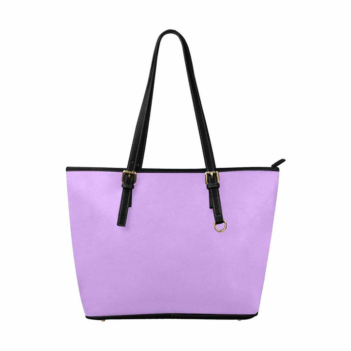 Large Leather Tote Bag with Zipper Light Purple - Deals | Accessories