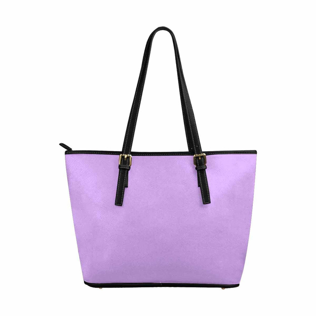 Large Leather Tote Bag with Zipper Light Purple - Deals | Accessories