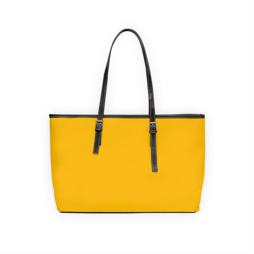 Large Leather Tote Shoulder Bag - Golden Yellow - Bags/Leather Tote Bags