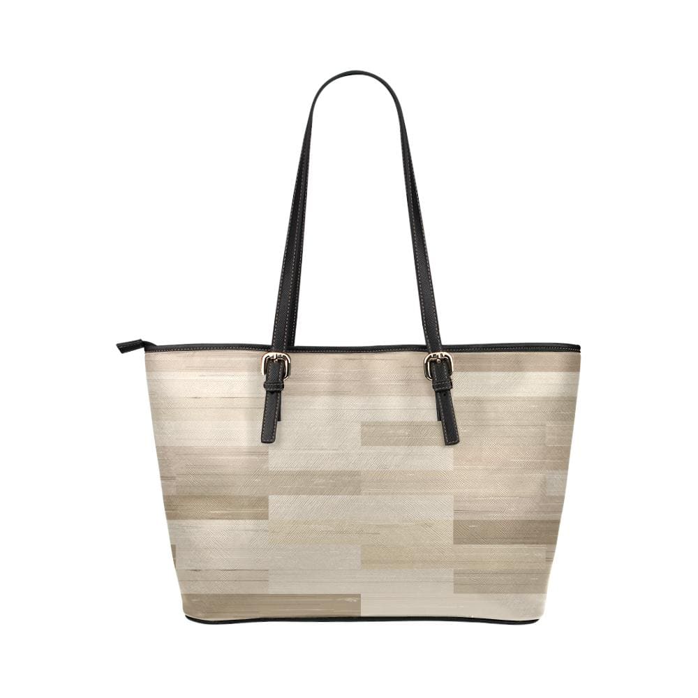 Large Leather Tote Shoulder Bag - Tote Bagstan Wood Pattern Illustration Bag