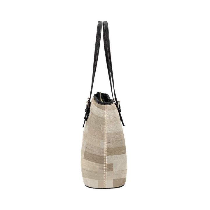 Large Leather Tote Shoulder Bag - Tote Bagstan Wood Pattern Illustration Bag