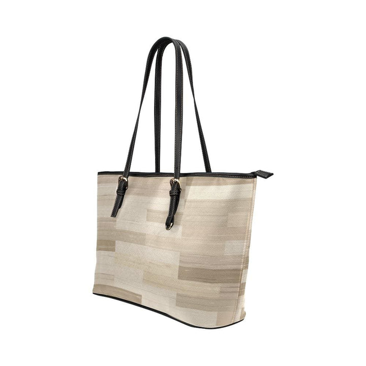 Large Leather Tote Shoulder Bag - Tote Bagstan Wood Pattern Illustration Bag