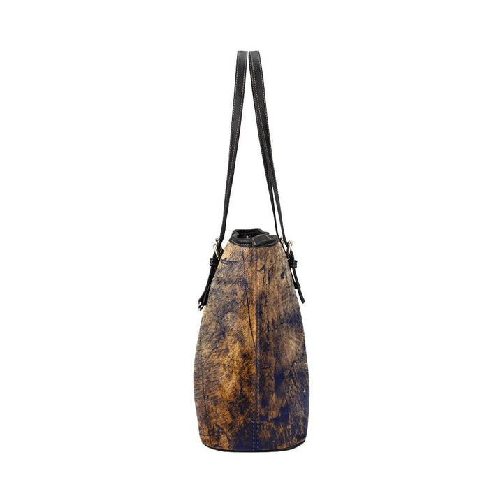 Large Leather Tote Shoulder Bag - Brown Abstract Handbag - Bags | Leather Tote