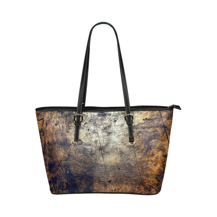 Large Leather Tote Shoulder Bag - Brown Abstract Handbag - Bags | Leather Tote