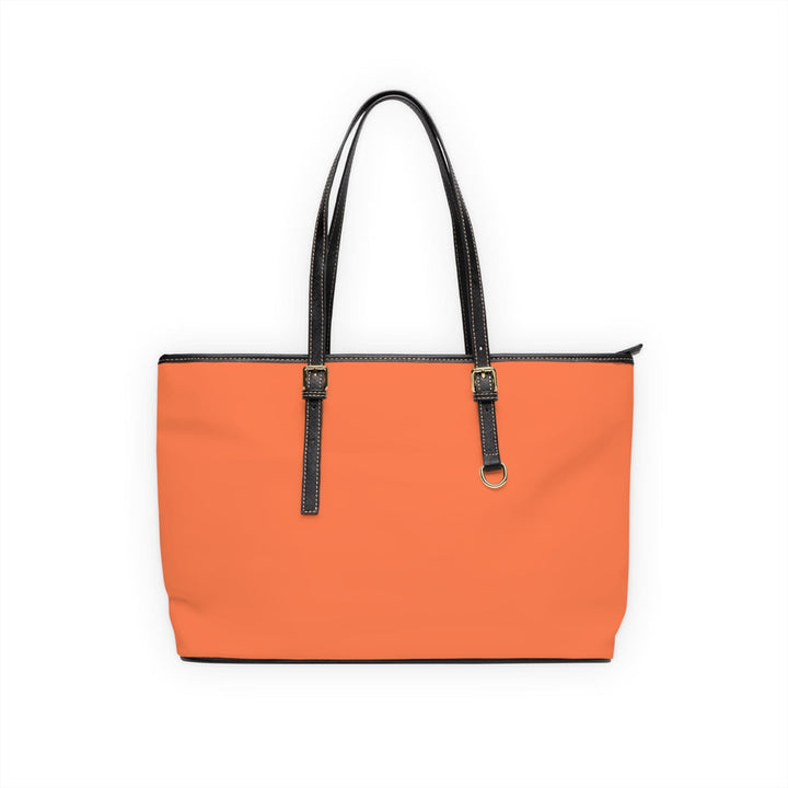 Large Leather Tote Shoulder Bag Coral Orange Red - Bags | Leather Tote Bags