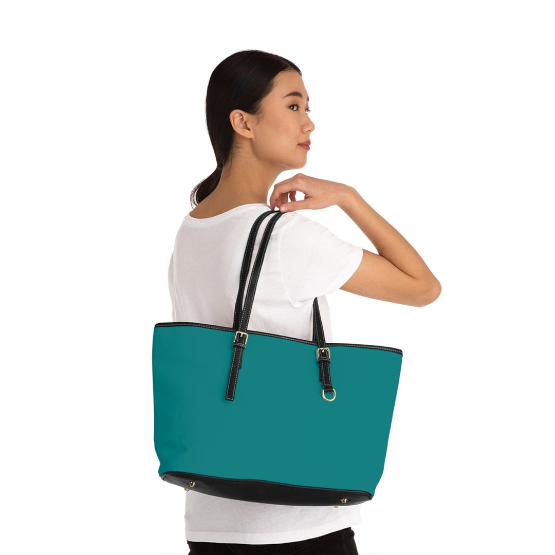 Large Leather Tote Shoulder Bag Dark Teal Green - Bags | Leather Tote Bags