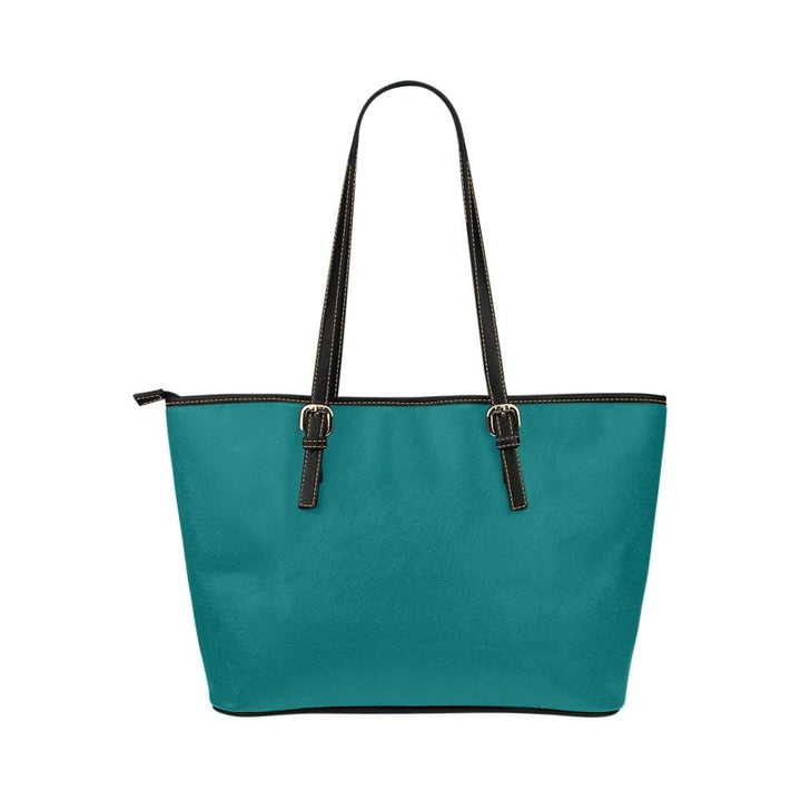 Large Leather Tote Shoulder Bag - Dark Teal Green Handbag - Bags | Leather Tote