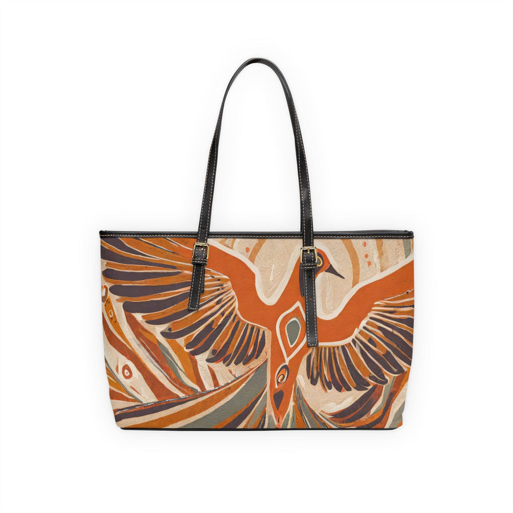 Large Leather Tote Shoulder Bag Dove Art Rust Brown - Bags | Leather Tote Bags