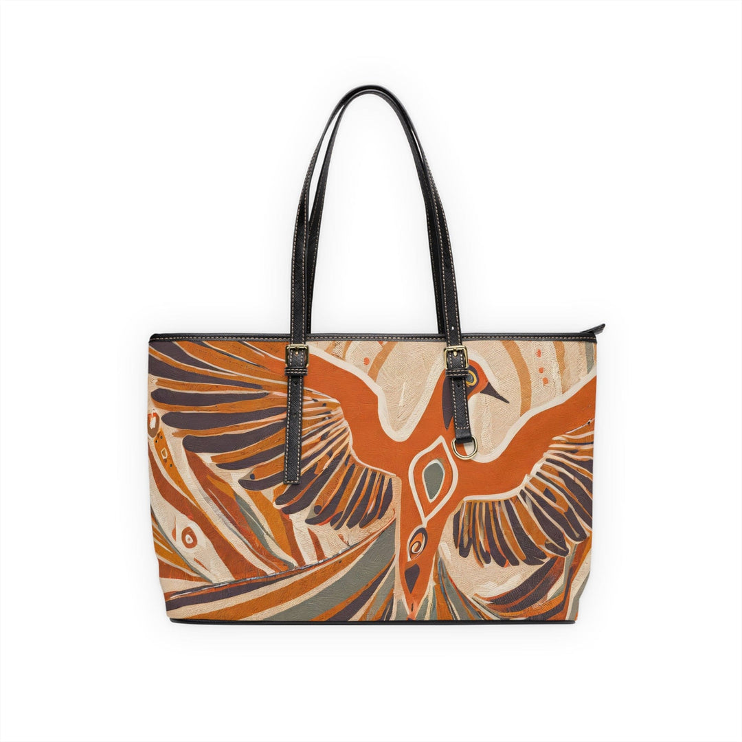 Large Leather Tote Shoulder Bag Dove Art Rust Brown - Bags | Leather Tote Bags