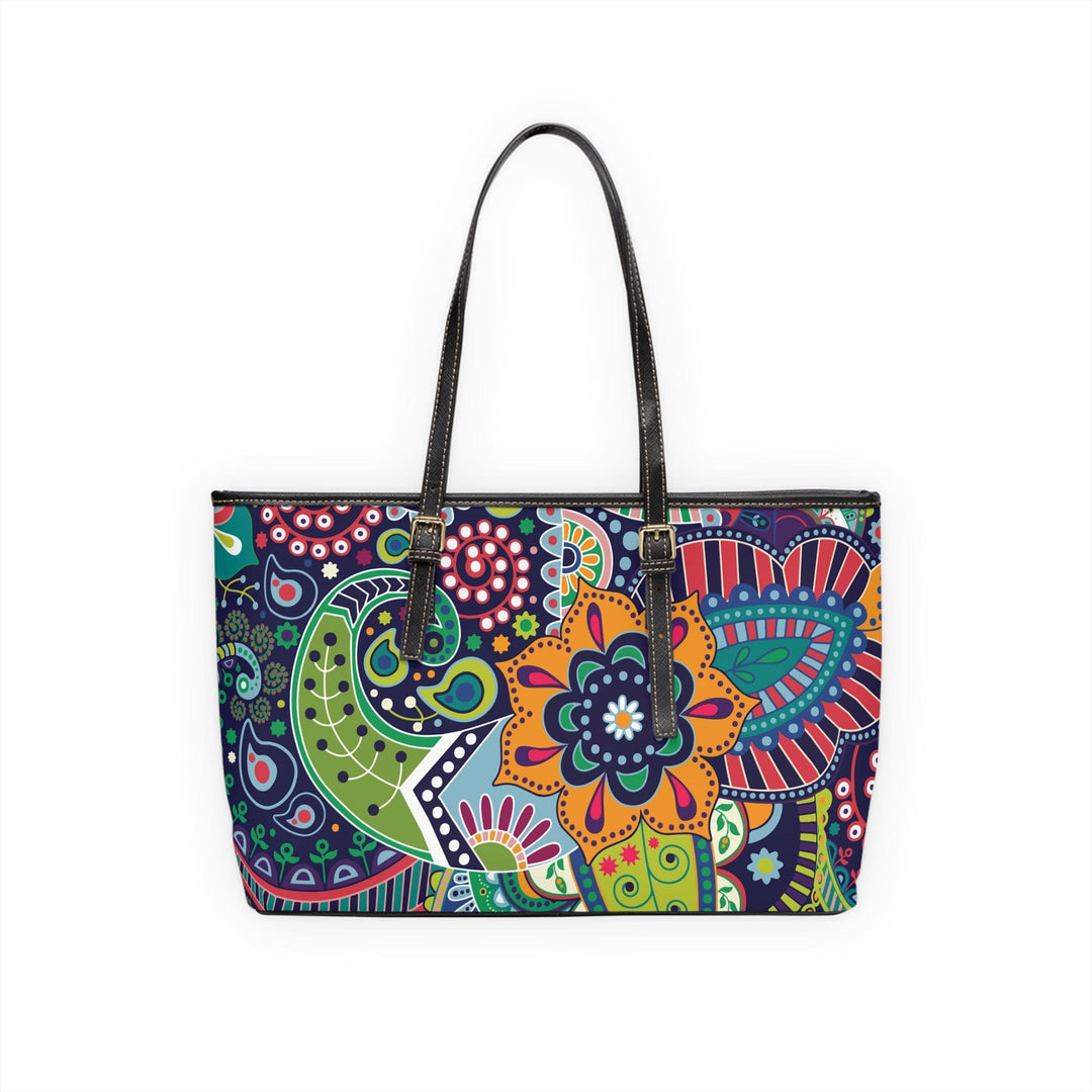 Large Leather Tote Shoulder Bag Floral Paisley 22523 - Bags | Leather Tote Bags