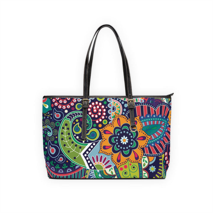 Large Leather Tote Shoulder Bag Floral Paisley 22523 - Bags | Leather Tote Bags
