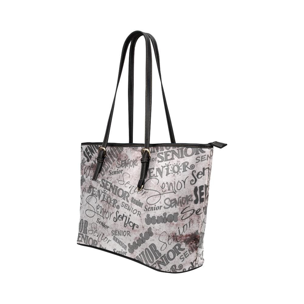 Large Leather Tote Shoulder Bag - Grey Senior Class Pattern B3558194 - Bags