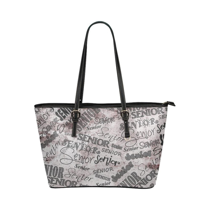 Large Leather Tote Shoulder Bag - Grey Senior Class Pattern B3558194 - Bags