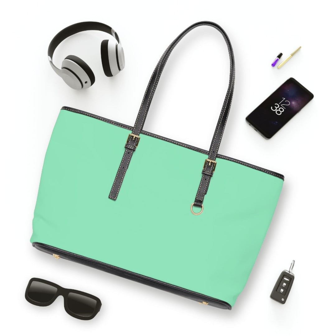 Large Leather Tote Shoulder Bag Seafoam Green - Bags | Leather Tote Bags