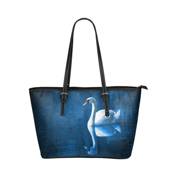 Large Leather Tote Shoulder Bag - White Dove Illustration - Bags | Leather Tote