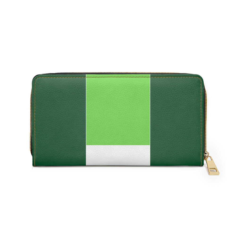 Lime Forest Irish Green Colorblock Womens Zipper Wallet Clutch Purse