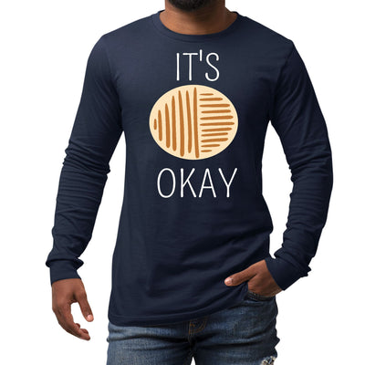 Long Sleeve Graphic T-Shirt Say It Soul Its Okay White And Brown - Unisex