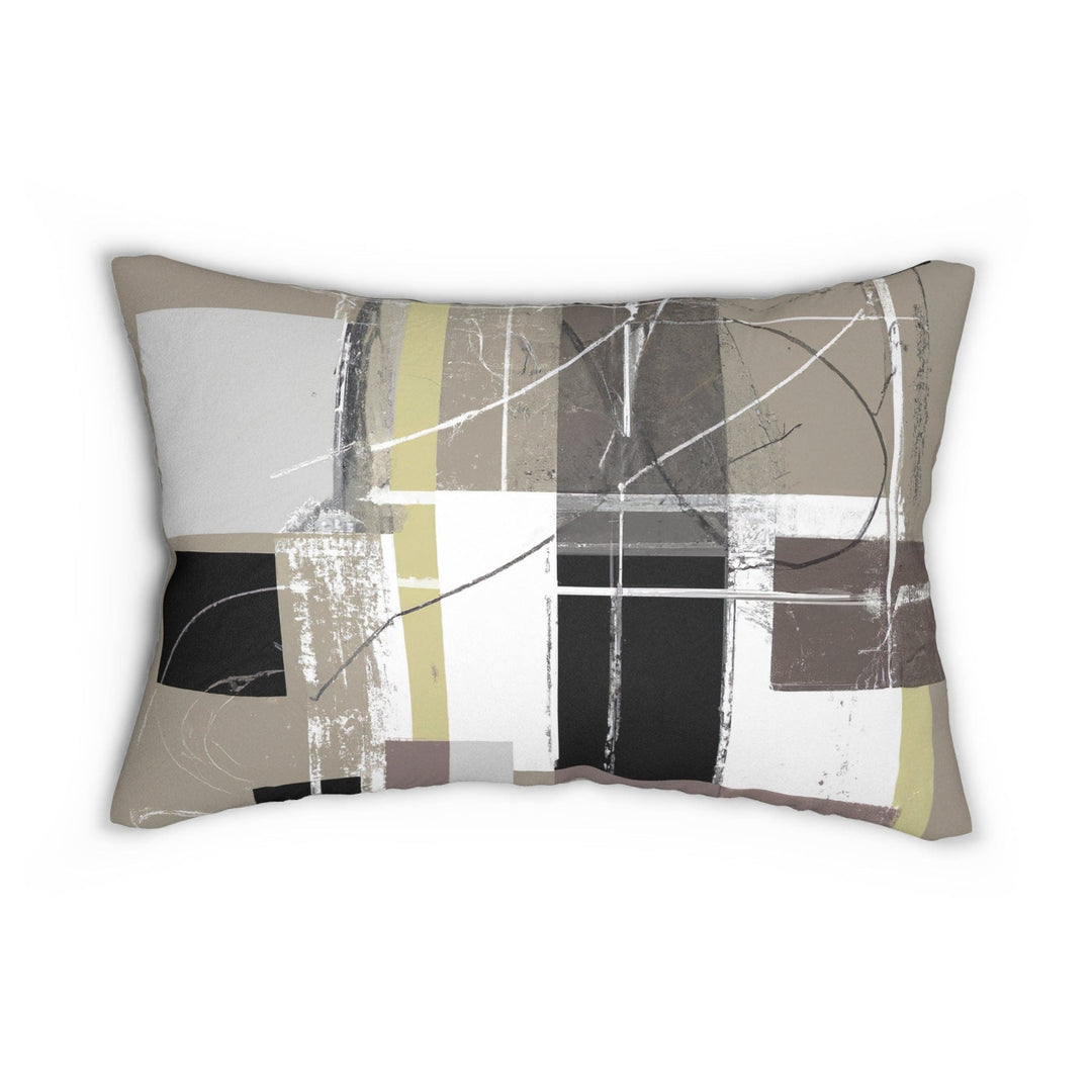 Decorative Lumbar Throw Pillow - Abstract Brown Geometric Shapes