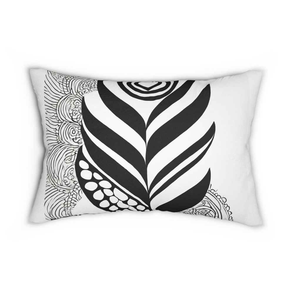 Decorative Lumbar Throw Pillow Floral Black Lines - Decorative | Throw Pillows