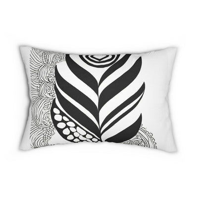 Lumbar Pillow Floral Black Line Art Print 60110 - Home Decor