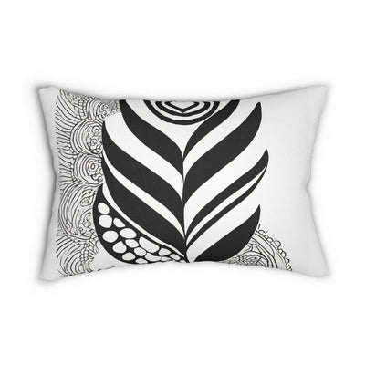 Lumbar Pillow Floral Black Line Art Print 60110 - Home Decor