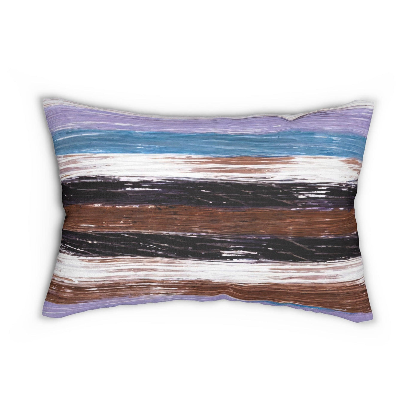 Lumbar Pillow Lavender Black Brown Rustic Pattern - Home Decor