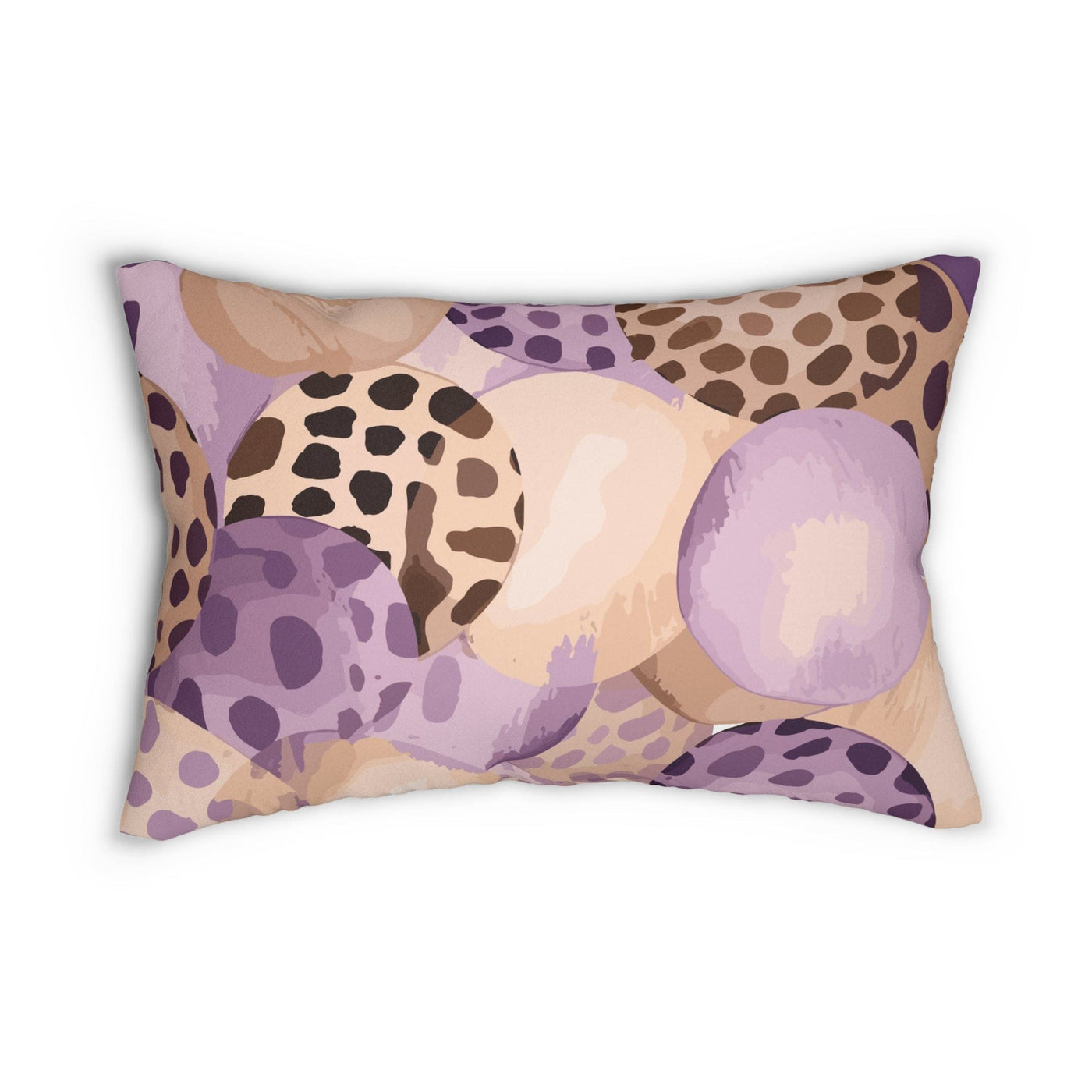 Lumbar Pillow Purple Lavender And Brown Spotted Illustration - Home Decor