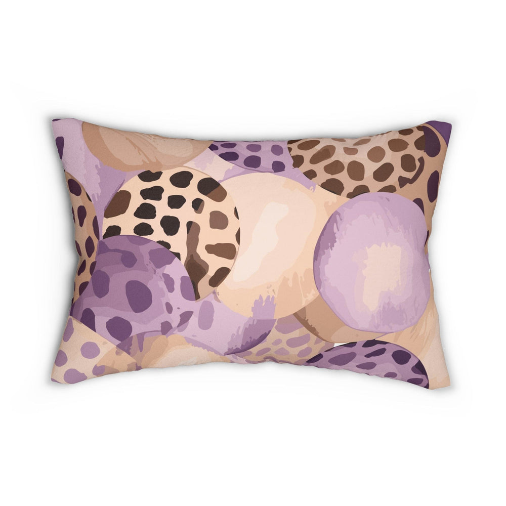 Decorative Lumbar Throw Pillow Purple Lavender and Brown Spotted - Decorative