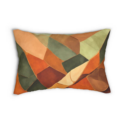 Lumbar Pillow Rustic Red Abstract Pattern - Home Decor