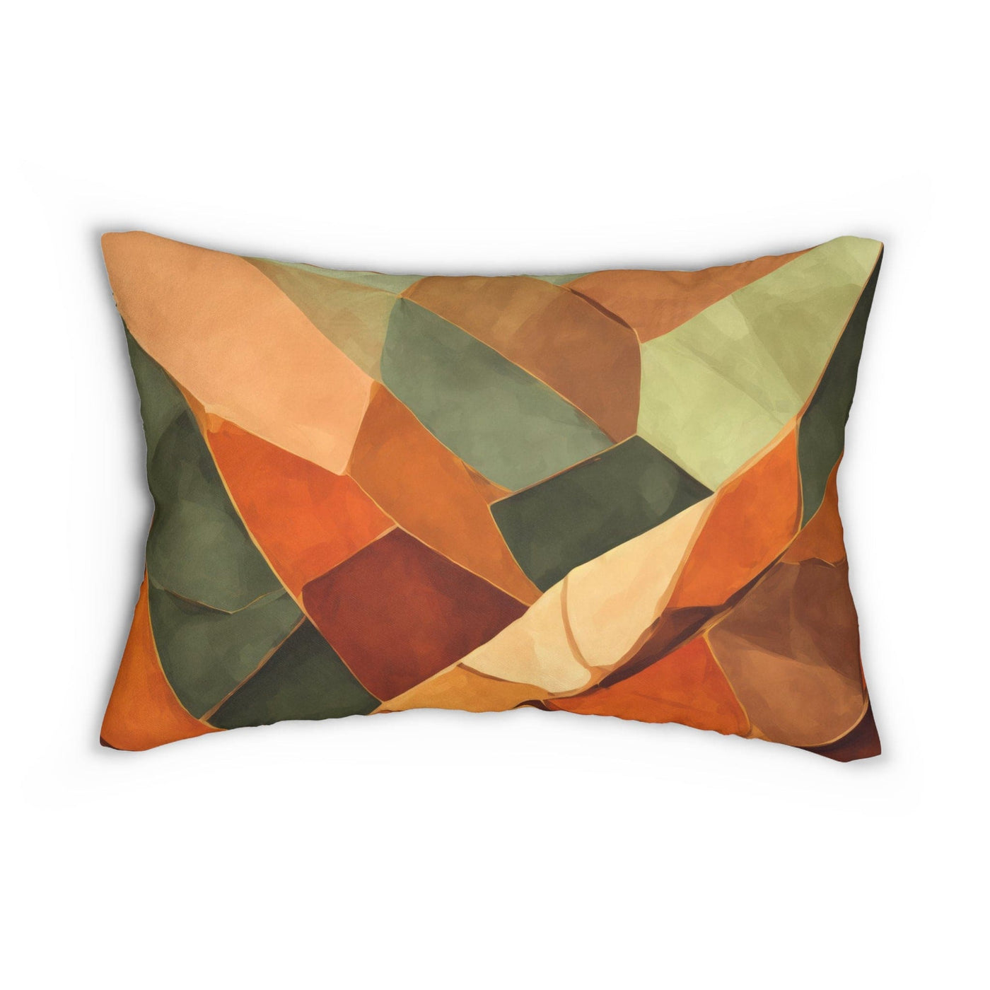 Lumbar Pillow Rustic Red Abstract Pattern - Home Decor