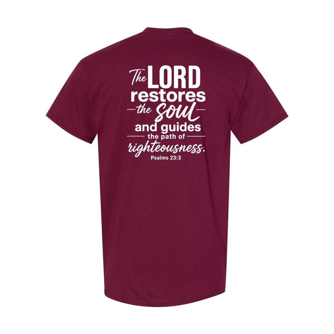 Graphic T-Shirt Inspirational Apparel inspired by Biblical Scripture Psalm 23:3