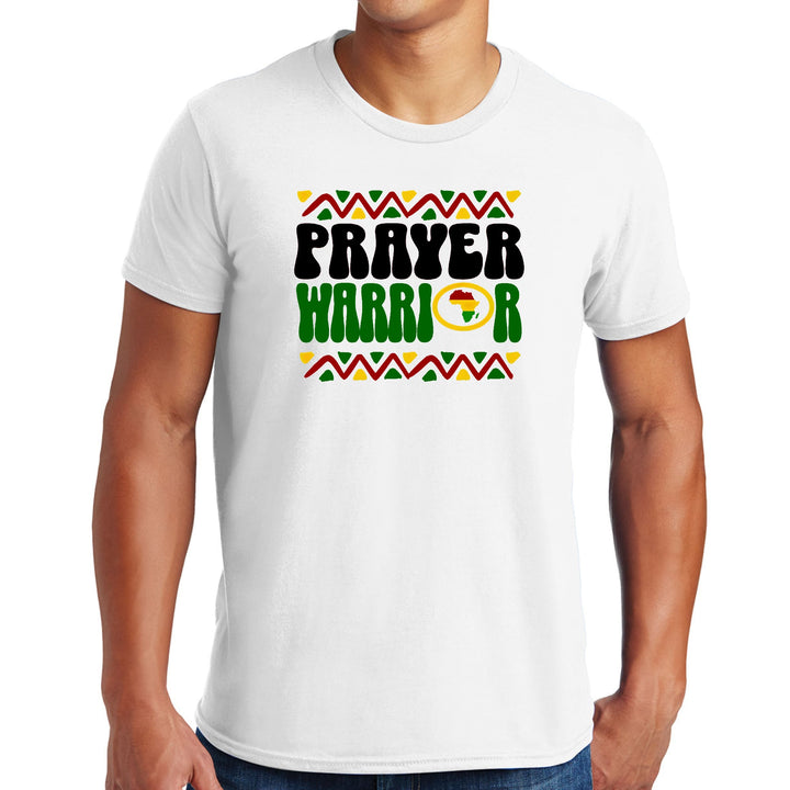 Mens Activewear Prayer Warrior Africa Inspiration Illustration Black - Mens