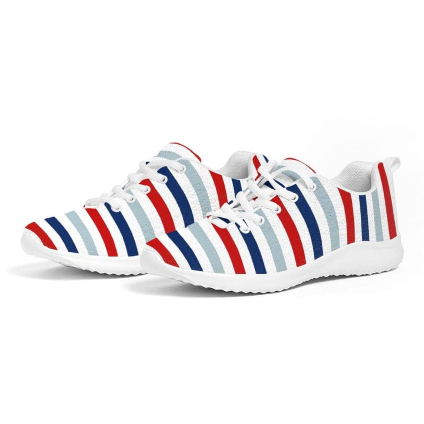 Mens Athletic Sneakers Red White Blue Striped Running Shoes