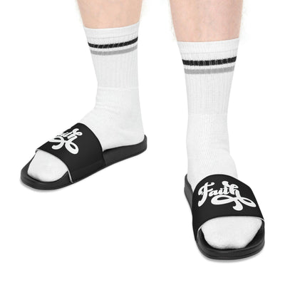 Mens Black Slide Sandals Now Is Faith Christian Inspiration - Mens | Slides