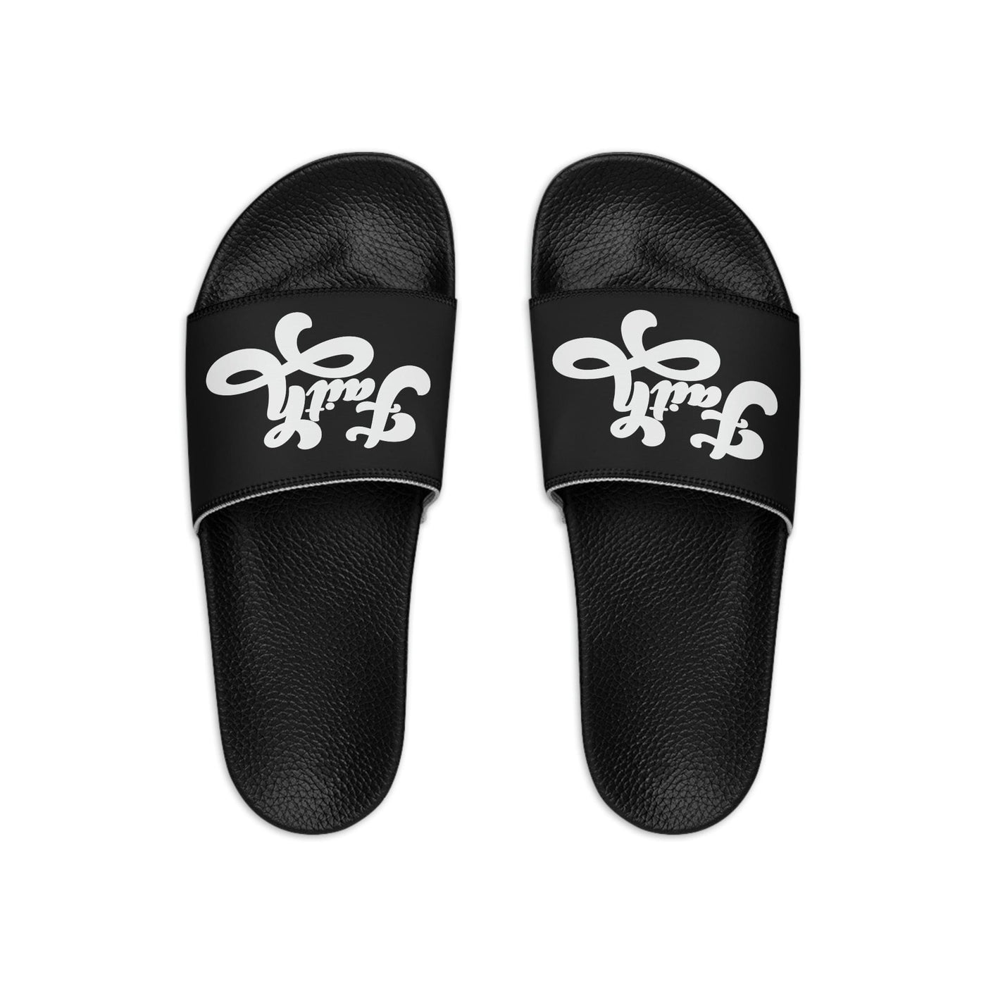 Mens Black Slide Sandals Now Is Faith Christian Inspiration - Mens | Slides