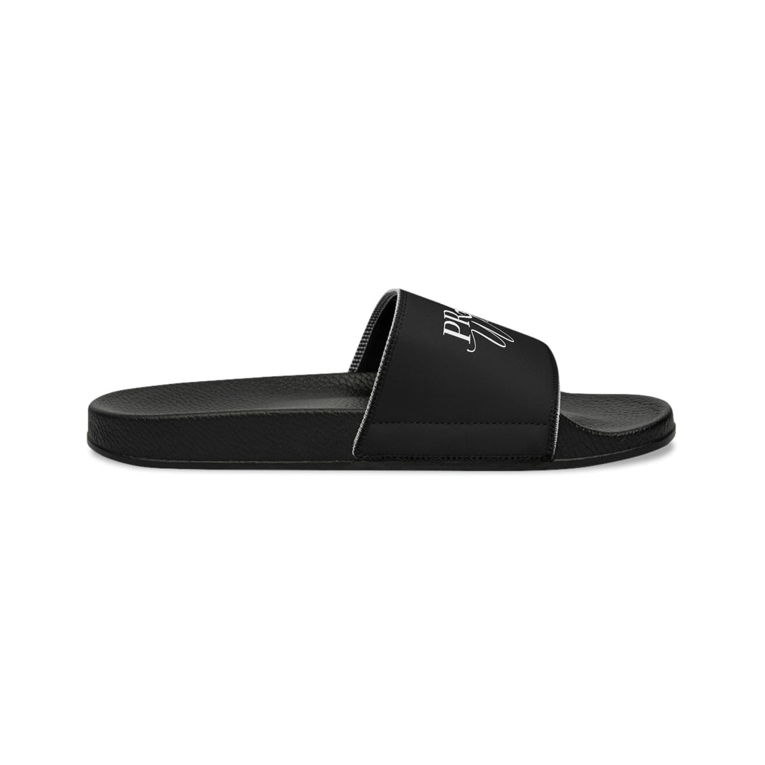 Mens Black Slide Sandals Prayer Warrior Christian Inspiration - Mens | Slides